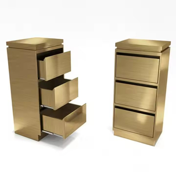 Black Silver Gold Modern Metal Barber Trolley 3 Layer Drawer Beauty Trolley for Salon