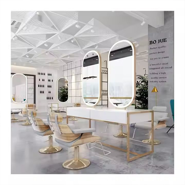 Factory Price Drawer Inside MDF Board High Glossy Painting Hair Styling Mirror Station