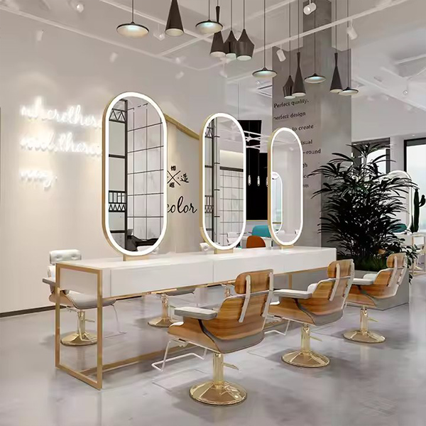 Factory Price Drawer Inside MDF Board High Glossy Painting Hair Styling Mirror Station