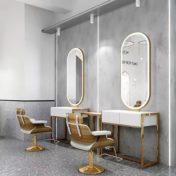 Factory Price Drawer Inside MDF Board High Glossy Painting Hair Styling Mirror Station