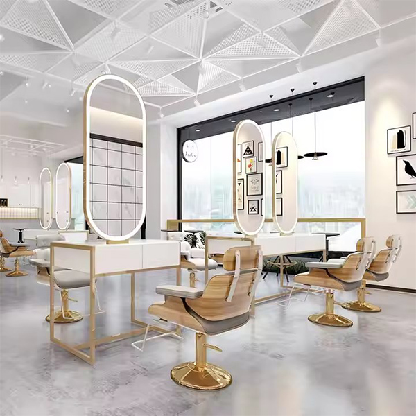 Factory Price Drawer Inside MDF Board High Glossy Painting Hair Styling Mirror Station