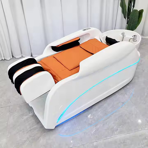 High Quality Electric Massage Acrylic Massage Shampoo Bed Chair with Light for Barber Shop